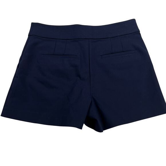 LOFT High Waist Navy Blue Dress Shorts Triple Button Zip Fly 4" Inseam Size 12 - Picture 5 of 12